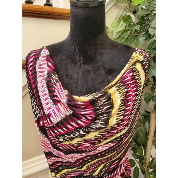 Alfani Women's Multicolor Polyester V-Neck Sleeveless Knee Length Dress Size 20W - Picture 2 of 11